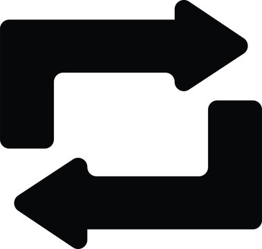 Two black arrows pointing in opposite directions on transparent background