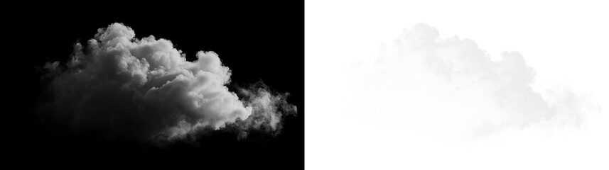 Cloud drifting across a bright sky on a transparent background in daylight with no other elements © Liubov