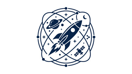 Rocket Ship Space Exploration Icon. © Gilangaa