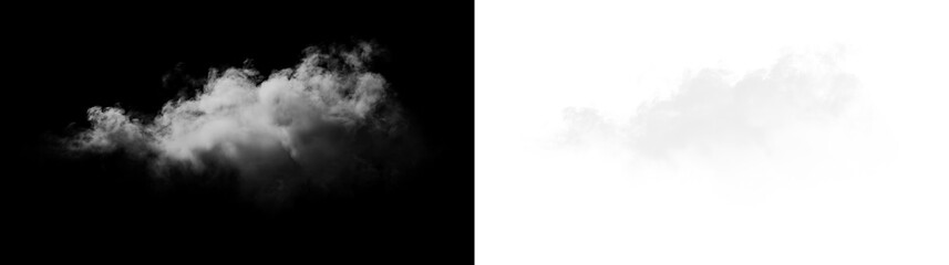 Fluffy white clouds drifting on a transparent background creating a soft, airy effect during a sunny day © Liubov