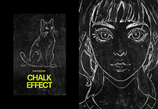 Chalk Photo Effect &ndash; Sketching for Poster & Social Media (PSD)