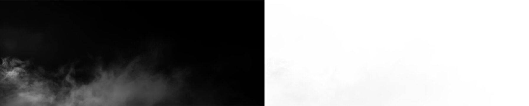 White smoke drifting on a transparent background in a smoky environment on an unclear day
