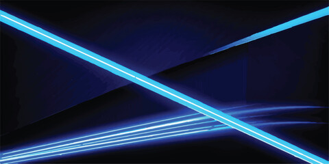 Blue neon light streaks crossing with light trails streak neon glow © Romana