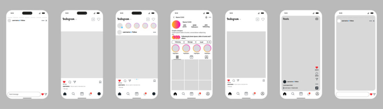 Instagram social media mobile application carousel post interface layout with clean user design elements.
