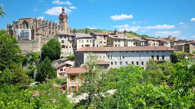 View of the medieval city of Saint Antoine l'Abbaye, France