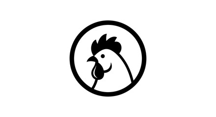 Black Rooster Head Silhouette Logo. © bramastaa