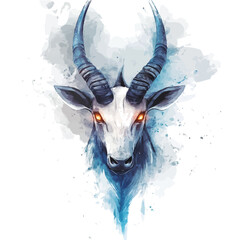 Oryx watercolor illustration, semi-realistic fantasy style, subtle magical elements, soft glow, isolated on white background © DavidJ