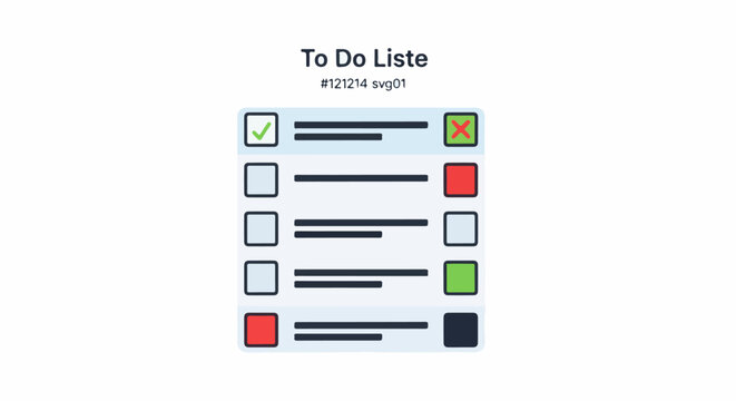 A digital to-do list with completed, pending, and rejected items