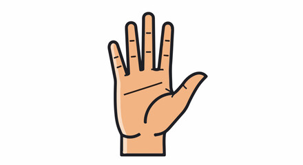 Obraz premium A flat, cartoon-style illustration of a human hand raised upwards