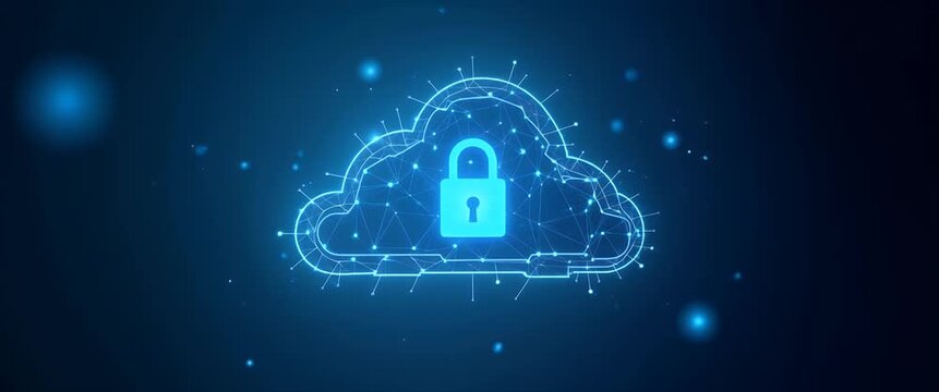 Image demonstrating cloud data protection with sophisticated encryption protocols and redundant backup systems ensuring maximum data security and compliance in  Photo Stock  Concept  and empty space o