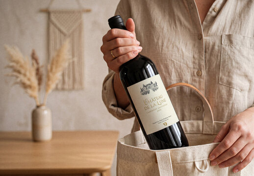 Wine Bottle Label Mockup