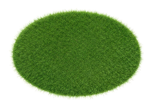 Green oval artificial grass mat texture