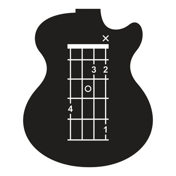 Guitar chord chart diagram for musicians  music theory  chord shapes icon