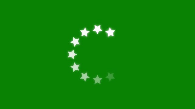 Animated twinkle star loading with chat response waiting symbol and online communication indicator, elegant messaging interface animation with smooth motion on transparent alpha background