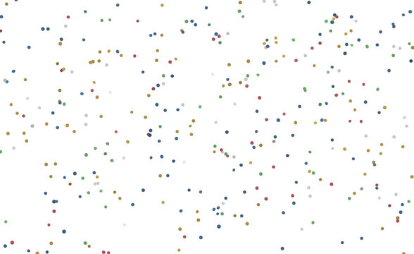 Abstract pattern of colorful dots scattered across a white surface. Ideal for backgrounds and desig