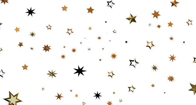 Abstract background featuring gold stars on white. Perfect for festive designs, celebrations, and holiday themes. Use fo