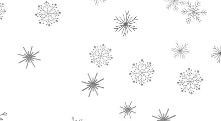 Obraz premium Abstract white snowflakes falling on white background. Perfect for Christmas, winter holi