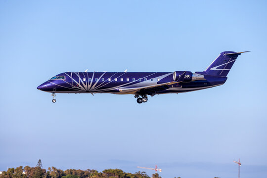 Luqa, Malta - May 20, 2026: Air Libya Bombardier CRJ-200LR (CL-600-2B19) (REG: 5A-LHR) arriving from Benghazi, Libya.
