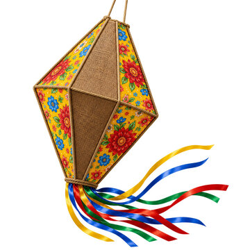 Bal&atilde;o Com estampa amarela de decora&ccedil;&atilde;o de S&atilde;o Jo&atilde;o 