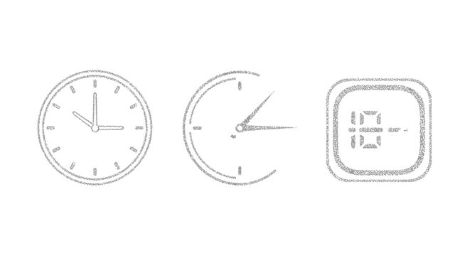 Three different clock styles showing various times clearly.
