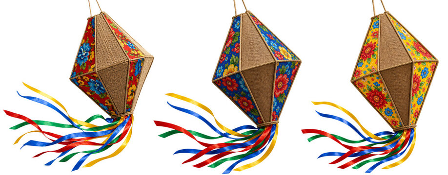 Conjunto de Bal&otilde;es vermelho, azul e amarelo para decora&ccedil;&atilde;o de Festa junina 
