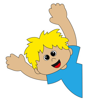 NI&Ntilde;O SALUDANDO DE LDO PARA COLOCAR EN LA PIZARRAS VECTORIZADO , IMPRESION CORTE O APLIQUES