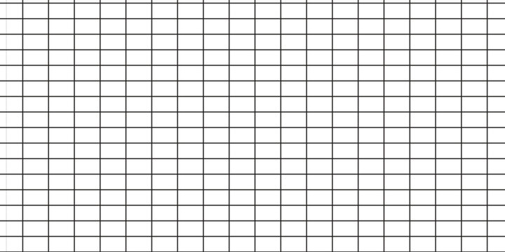 Abstract white background with a clean black grid line pattern. Modern minimalist geometric blueprint mesh texture for corporate presentation layouts and technical drawing backdrops.
