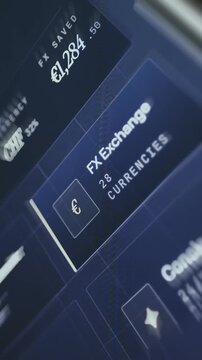 Financial dashboard focusing on FX Exchange capabilities