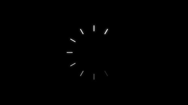 Seamless line loading animation with futuristic spinning progress and elegant buffering motion on transparent alpha background, stylish waiting indicator for digital interface and streaming screens