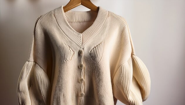 oversized cream colored sweaters with textured fabric and ribbed cuffs