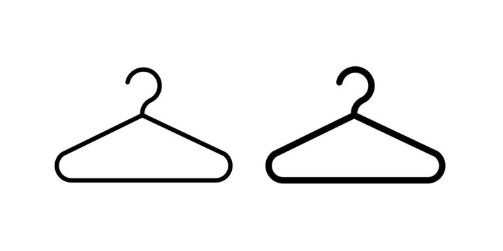 Wardrobe icon in outline and solid style, isolated on white background. Perfect for fashion, home decor, and clothing organization features in mobile and web design.