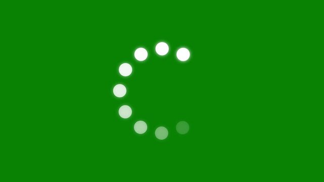 Seamless loop loading wheel animation featuring rotating circular progress icon and minimal waiting interface on green background, clean buffering motion graphic for application and website design, 4K