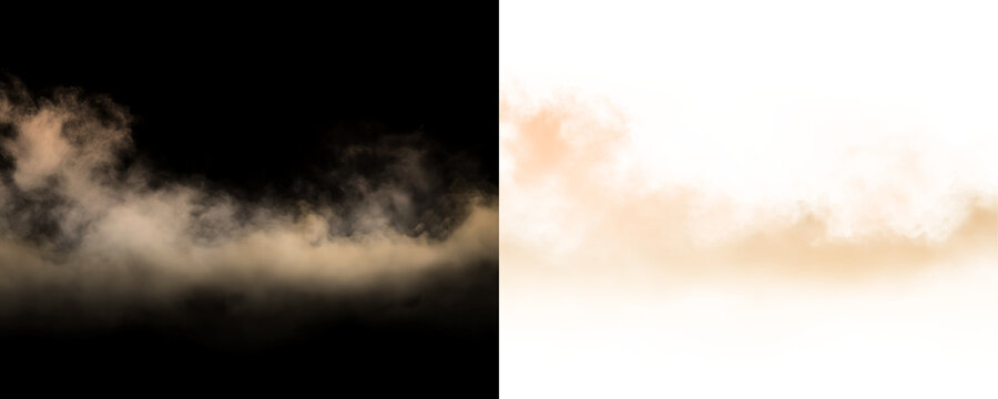 Warm dusty fog cloud with soft smoky texture drifting naturally through a transparent background. Ideal for cinematic overlays, atmospheric scenes, weather effects and dramatic PNG compositions.