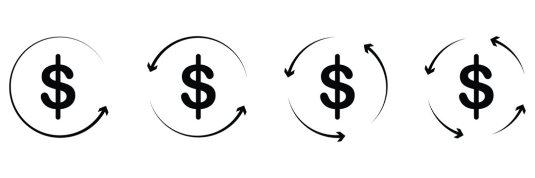 Money transaction icon.transfer,doller (vector illustration) eps 10.