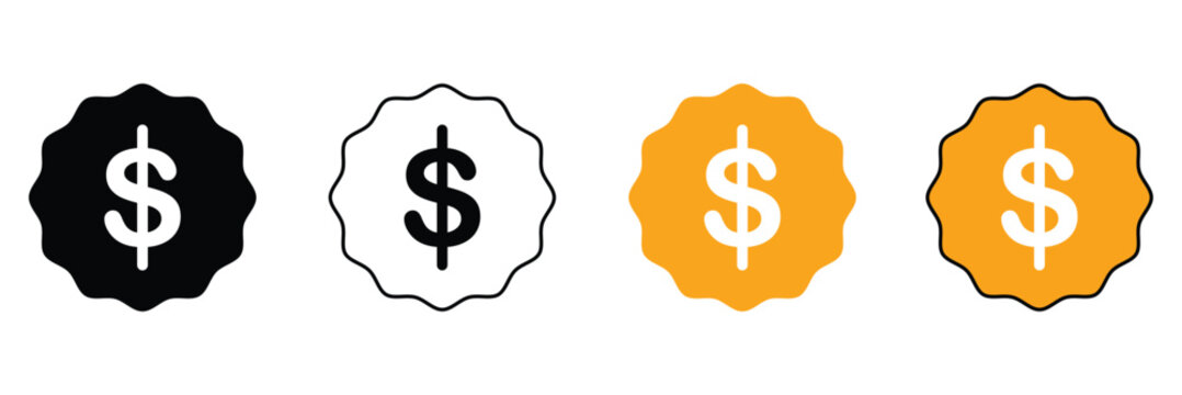 Dollar Sign Icon vector. Concept of financial target, financial goal, investment objective, market analysis, financial focus, or financial segmentation illustration eps 10.