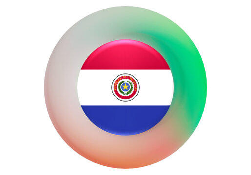 Paraguay Flag Icon Circle Gradient Background