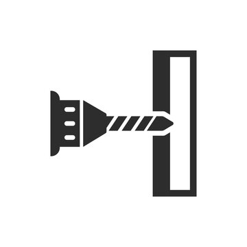 Make a hole in the wall icon. Monochrome black and white symbol