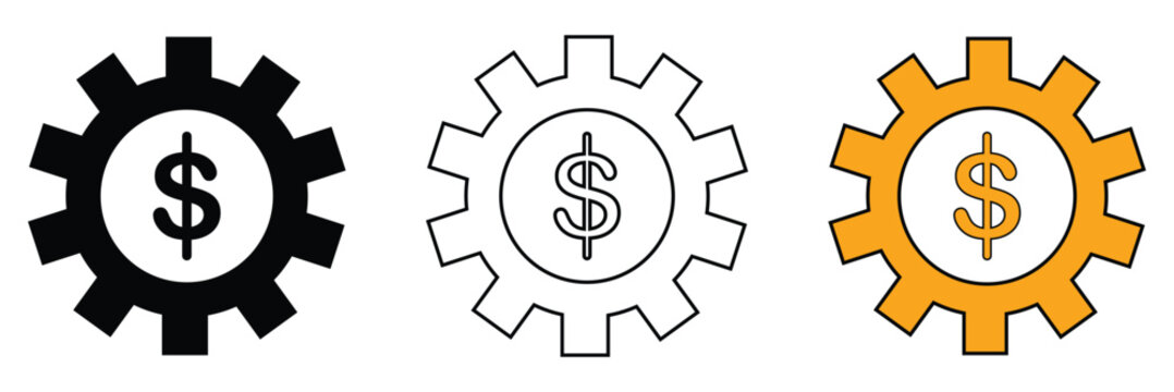 Dollar Sign Icon vector. Concept of financial target, financial goal, investment objective, market analysis, financial focus, or financial segmentation illustration eps 10.