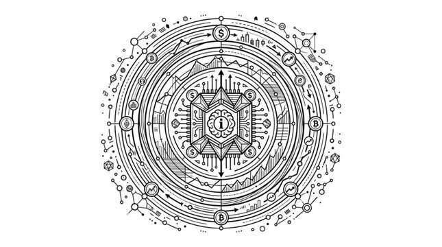 Premium Financial AI Icon Vector

