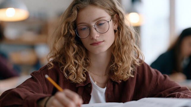 Gifted teenager sitting in a mandatory standardized test session, pencil tapping rhythmically, staring at a completed answer sheet while forty minutes remain, the particular boredom of academic unde