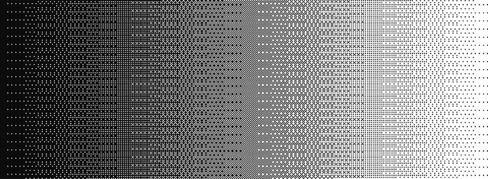 Bitmap pixel texture pattern with grunge mosaic dots. Horizontal gradient effect a retro game conceptual background.