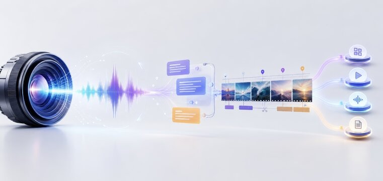 Content Repurposing Media Pipeline With Camera And Waveform Nodes
