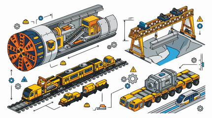 Construction and Transportation Engineering Illustration. © pras