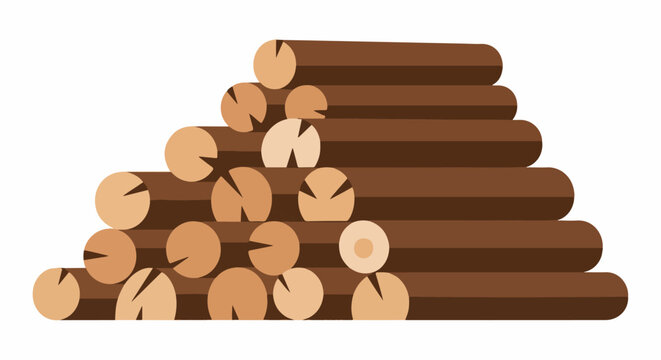A pile of stacked, cut logs, forming a rustic, warm display
