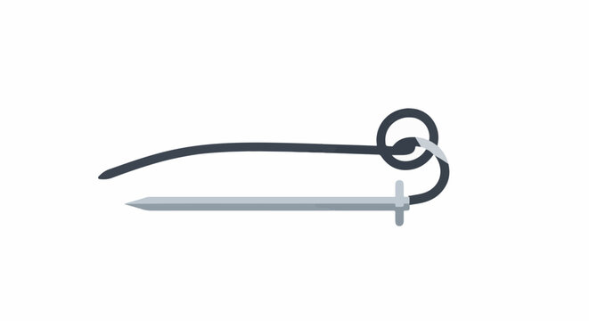 A simple illustration of a sword with a coiled dark handle