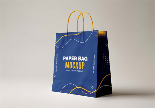 Paper Bag Mockup Realistic Template for Promotional and Retail Use