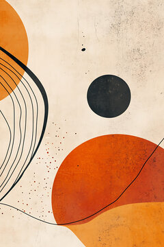 Modern zen abstract botanical branch smartphone background print