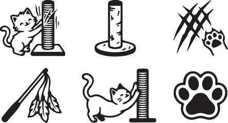 Cat scratching post icons © MdAshfakurRahman