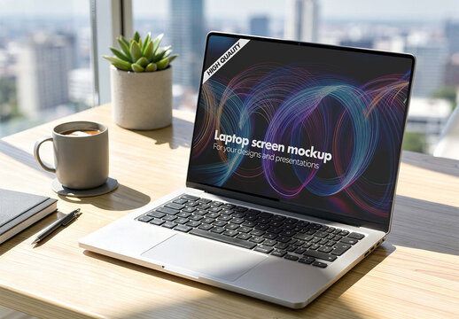 Laptop Mockup Template for Professional Brand Identity Showcase