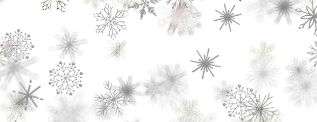 Fototapeta premium Elegant snowflakes drift down, creating a winter wonderland scene